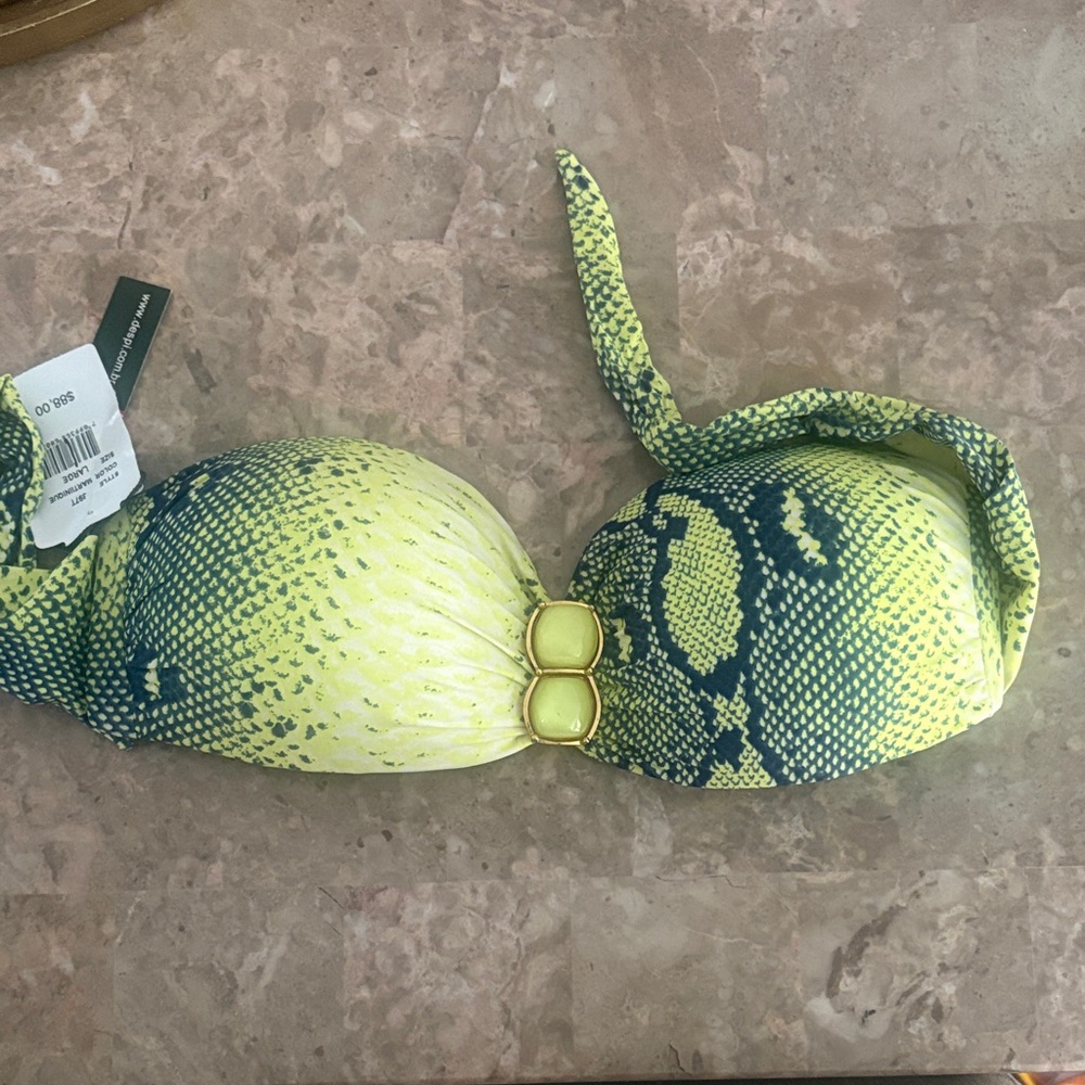 Stylish Yellow and Green Bikini Top